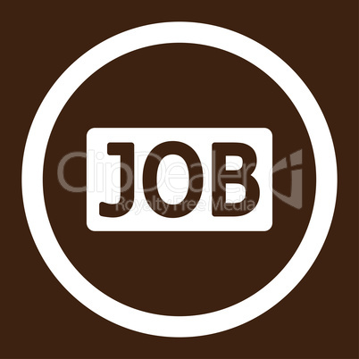 Job flat white color rounded vector icon