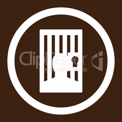 Prison flat white color rounded vector icon