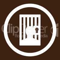 Prison flat white color rounded vector icon