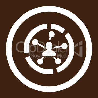 Relations diagram flat white color rounded vector icon