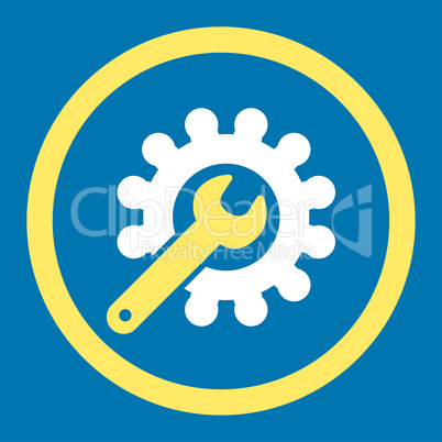 Customization flat yellow and white colors rounded vector icon