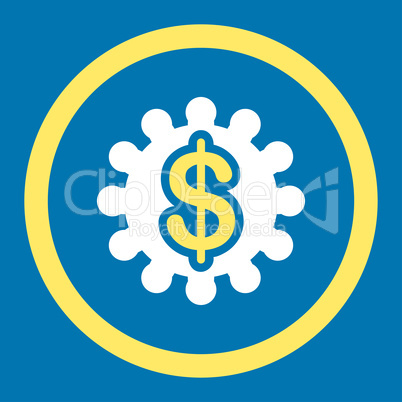Payment options flat yellow and white colors rounded vector icon