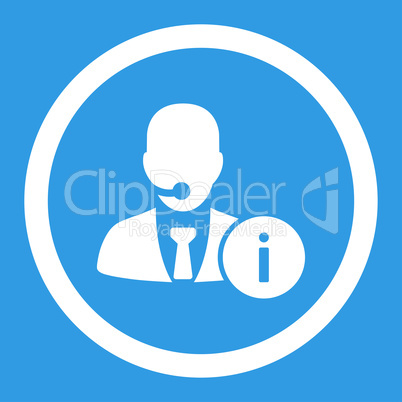 Help desk flat white color rounded vector icon