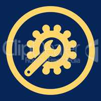 Customization flat yellow color rounded vector icon