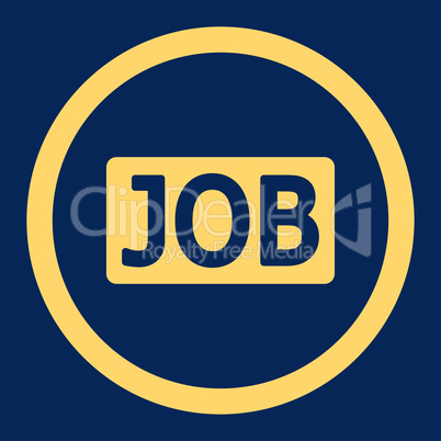 Job flat yellow color rounded vector icon