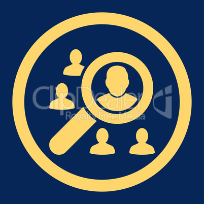 Marketing flat yellow color rounded vector icon