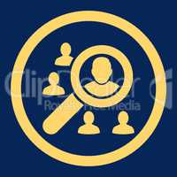 Marketing flat yellow color rounded vector icon