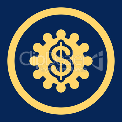 Payment options flat yellow color rounded vector icon