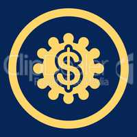 Payment options flat yellow color rounded vector icon