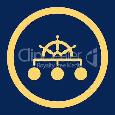 Rule flat yellow color rounded vector icon