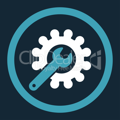 Customization flat blue and white colors rounded vector icon