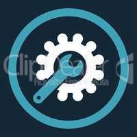 Customization flat blue and white colors rounded vector icon
