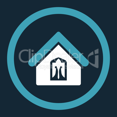 Home flat blue and white colors rounded vector icon
