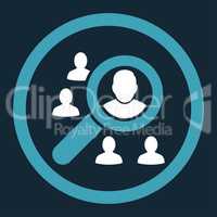 Marketing flat blue and white colors rounded vector icon