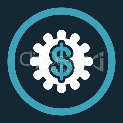 Payment options flat blue and white colors rounded vector icon