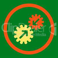 Integration flat orange and yellow colors rounded vector icon