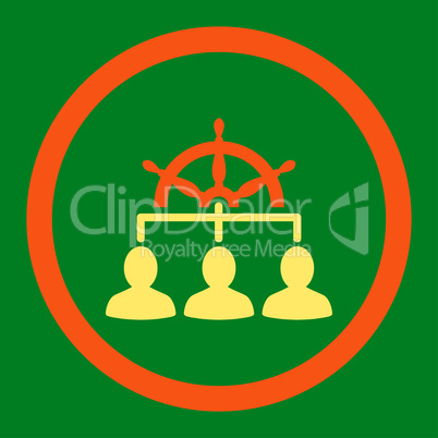 Management flat orange and yellow colors rounded vector icon