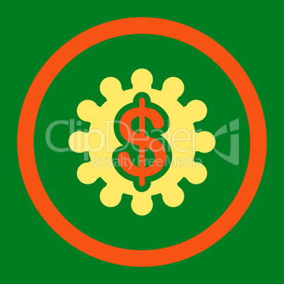 Payment options flat orange and yellow colors rounded vector icon