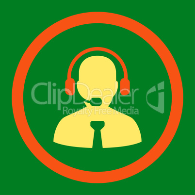 Support chat flat orange and yellow colors rounded vector icon