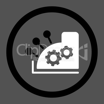 Cash register flat black and white colors rounded vector icon