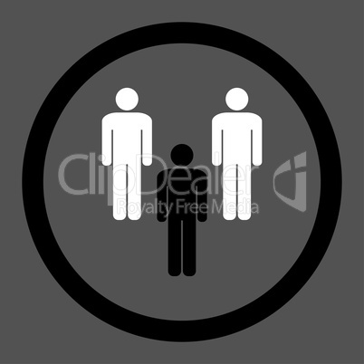 Community flat black and white colors rounded vector icon