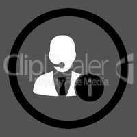 Help desk flat black and white colors rounded vector icon