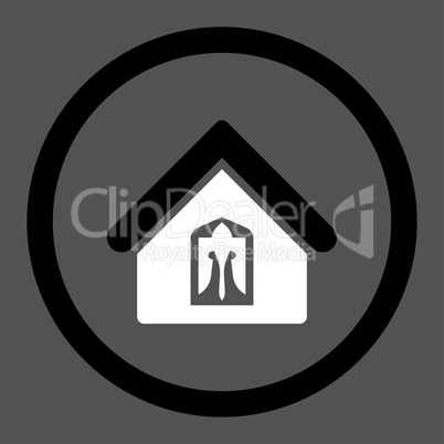 Home flat black and white colors rounded vector icon