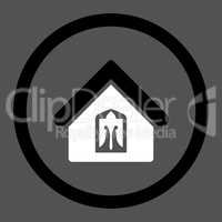 Home flat black and white colors rounded vector icon