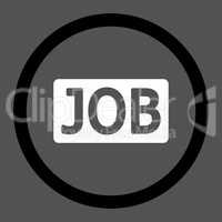Job flat black and white colors rounded vector icon