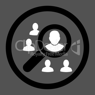 Marketing flat black and white colors rounded vector icon