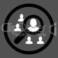 Marketing flat black and white colors rounded vector icon