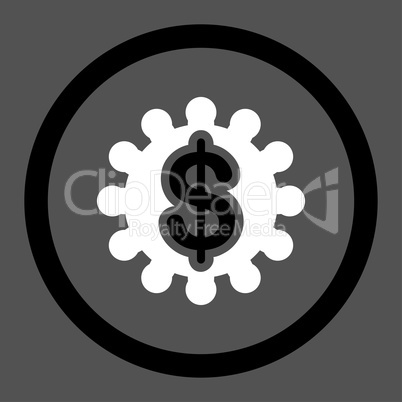 Payment options flat black and white colors rounded vector icon