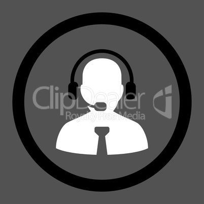 Support chat flat black and white colors rounded vector icon