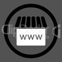 Webstore flat black and white colors rounded vector icon