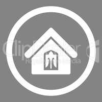 Home flat white color rounded vector icon
