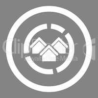 Realty diagram flat white color rounded vector icon