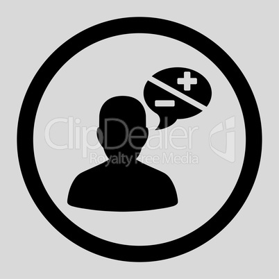 Arguments flat black color rounded vector icon