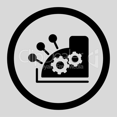 Cash register flat black color rounded vector icon