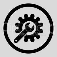 Customization flat black color rounded vector icon