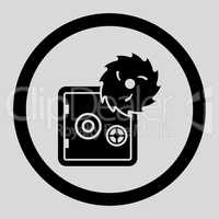 Hacking theft flat black color rounded vector icon
