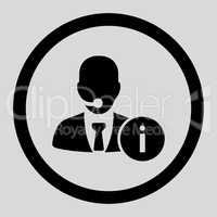 Help desk flat black color rounded vector icon
