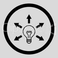 Idea flat black color rounded vector icon