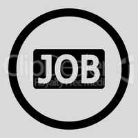 Job flat black color rounded vector icon