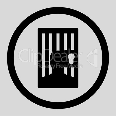 Prison flat black color rounded vector icon