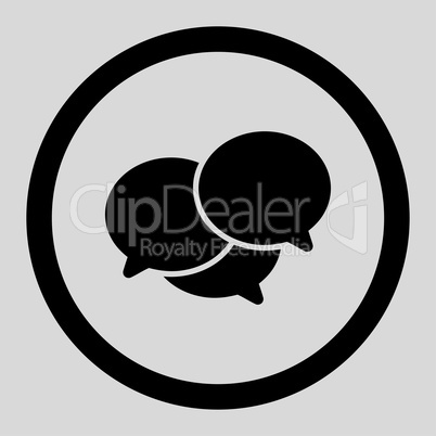 Webinar flat black color rounded vector icon