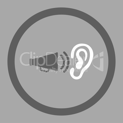 Advertisement flat dark gray and white colors rounded vector icon