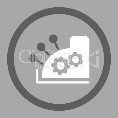 Cash register flat dark gray and white colors rounded vector icon