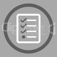 Checklist flat dark gray and white colors rounded vector icon