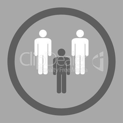 Community flat dark gray and white colors rounded vector icon