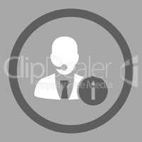Help desk flat dark gray and white colors rounded vector icon